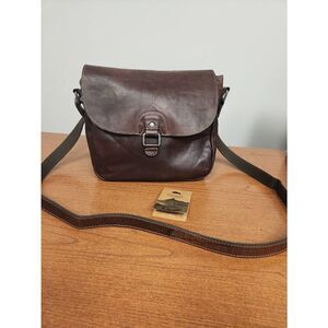 Jack Georges Voyager Saddle Bag, Brown Leather Crossbody Bag